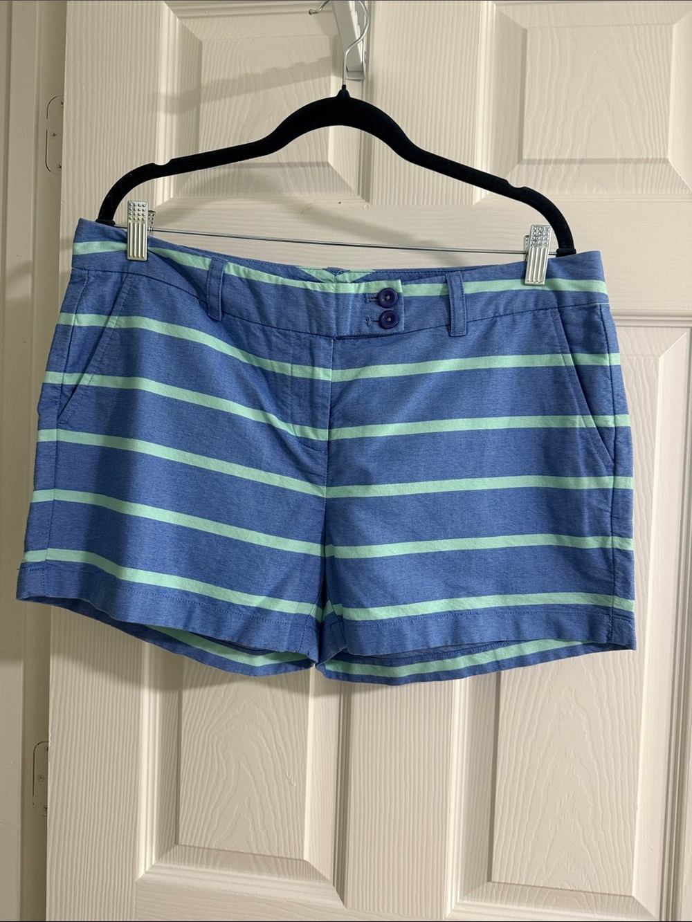 Vineyard Vines Blue and Mint Striped Women's Shorts